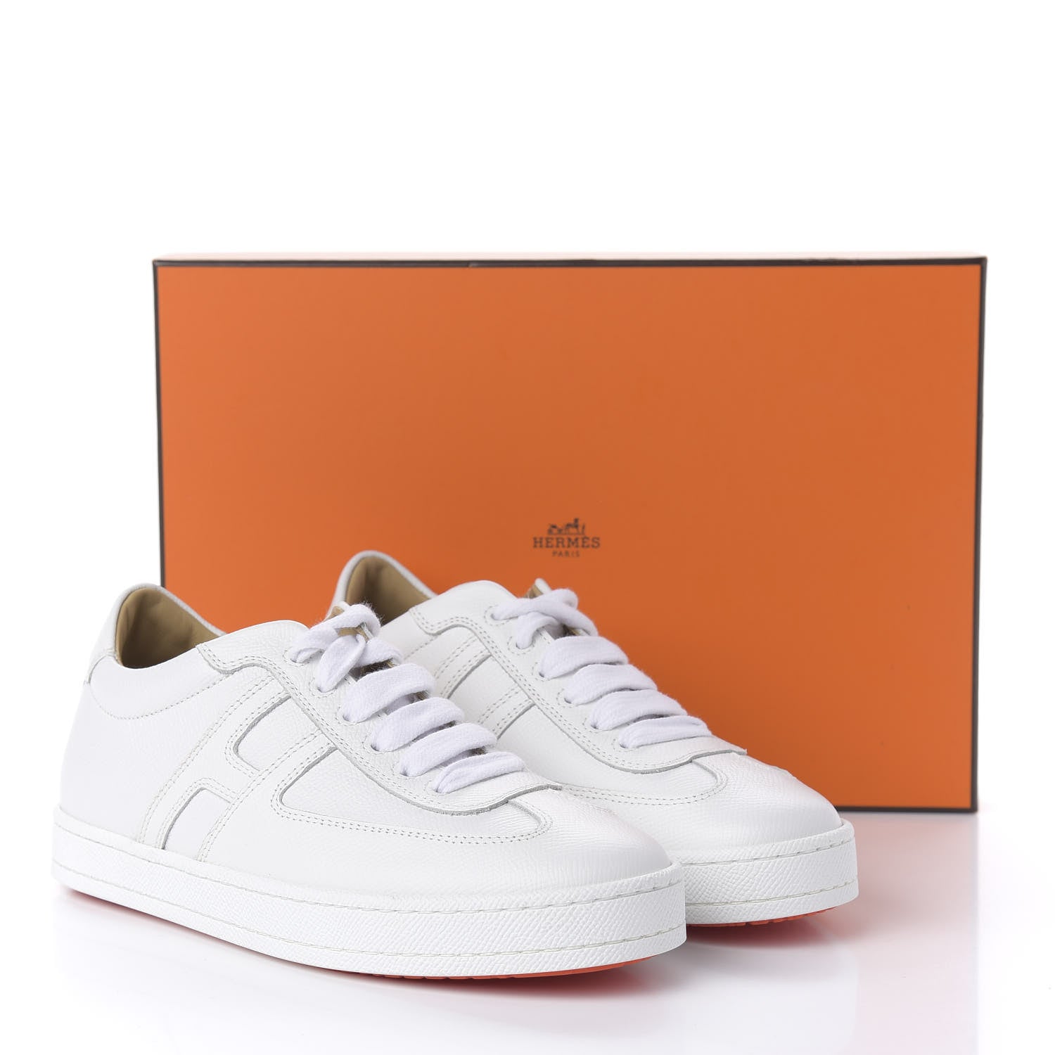 Hermes Epsom Womens Boomerang Sneakers 36 White 9 of 9
