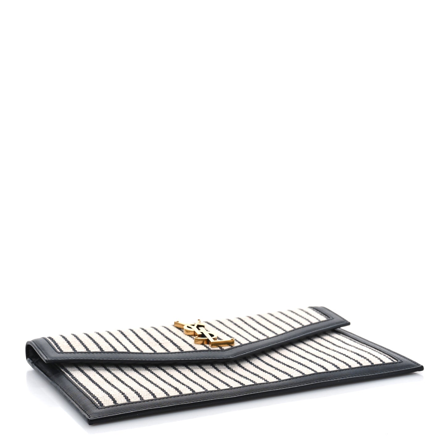 Canvas Striped Uptown Pouch Beige Black
