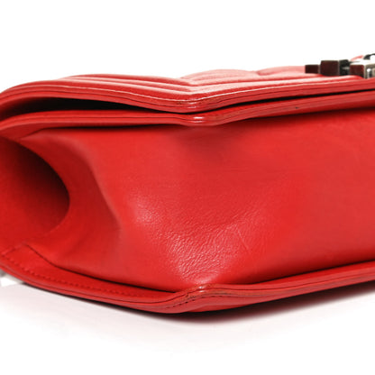 Chanel Calfskin Quilted Double Stitch Medium Boy Flap Red 11 of 12