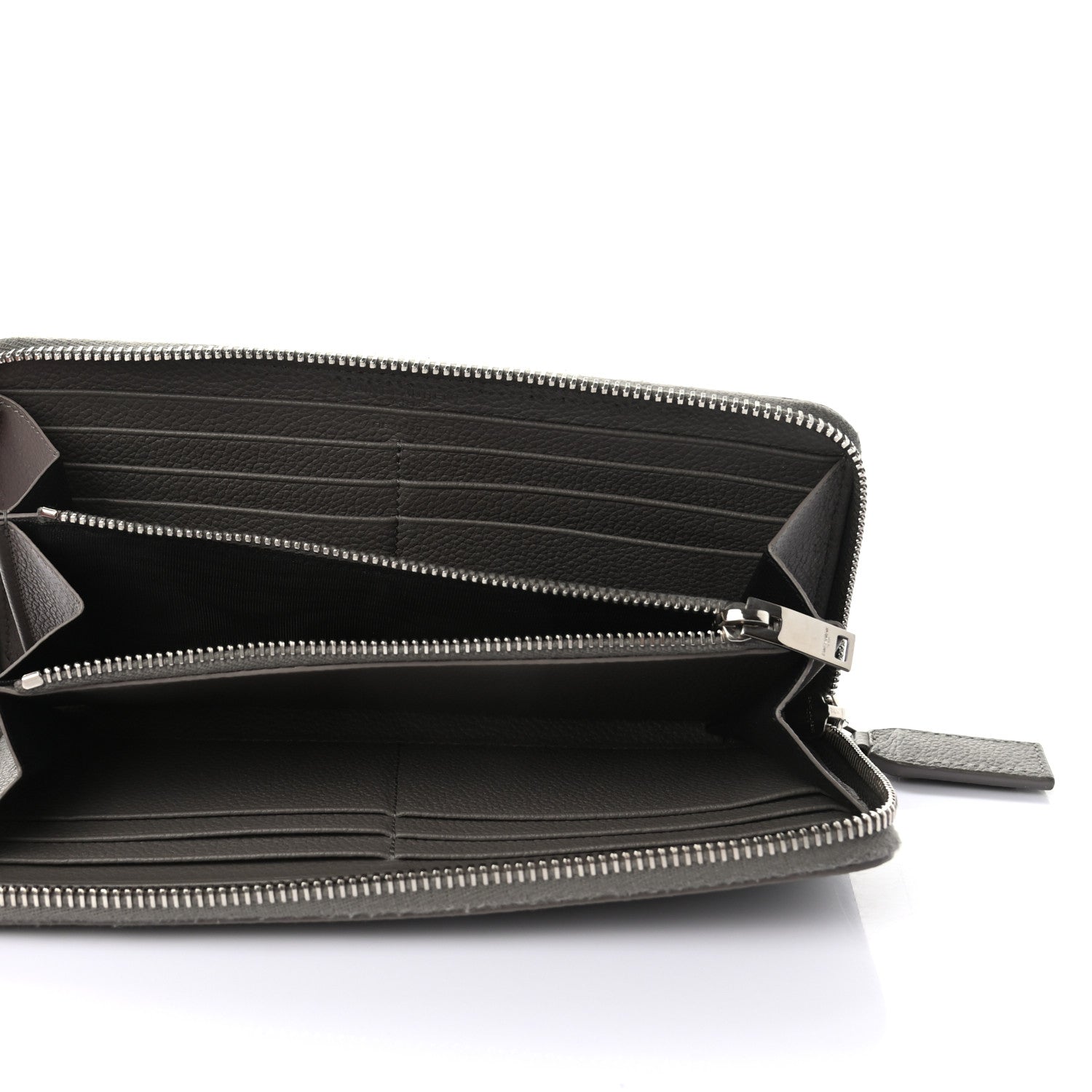 Saint Laurent Grained Calfskin Classic Zip Around Continental Wallet Fog 5 of 7