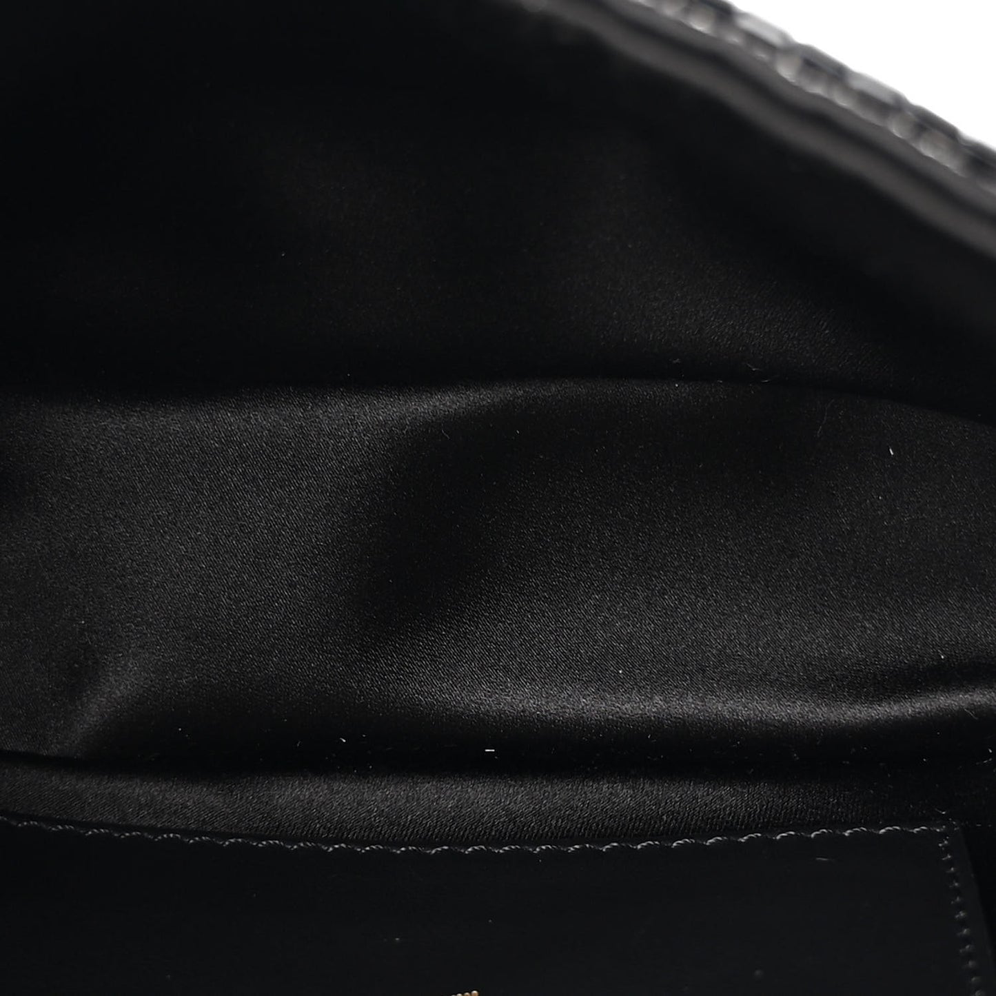 Enamel Nappa Beaded Woven Mini Baguette Black