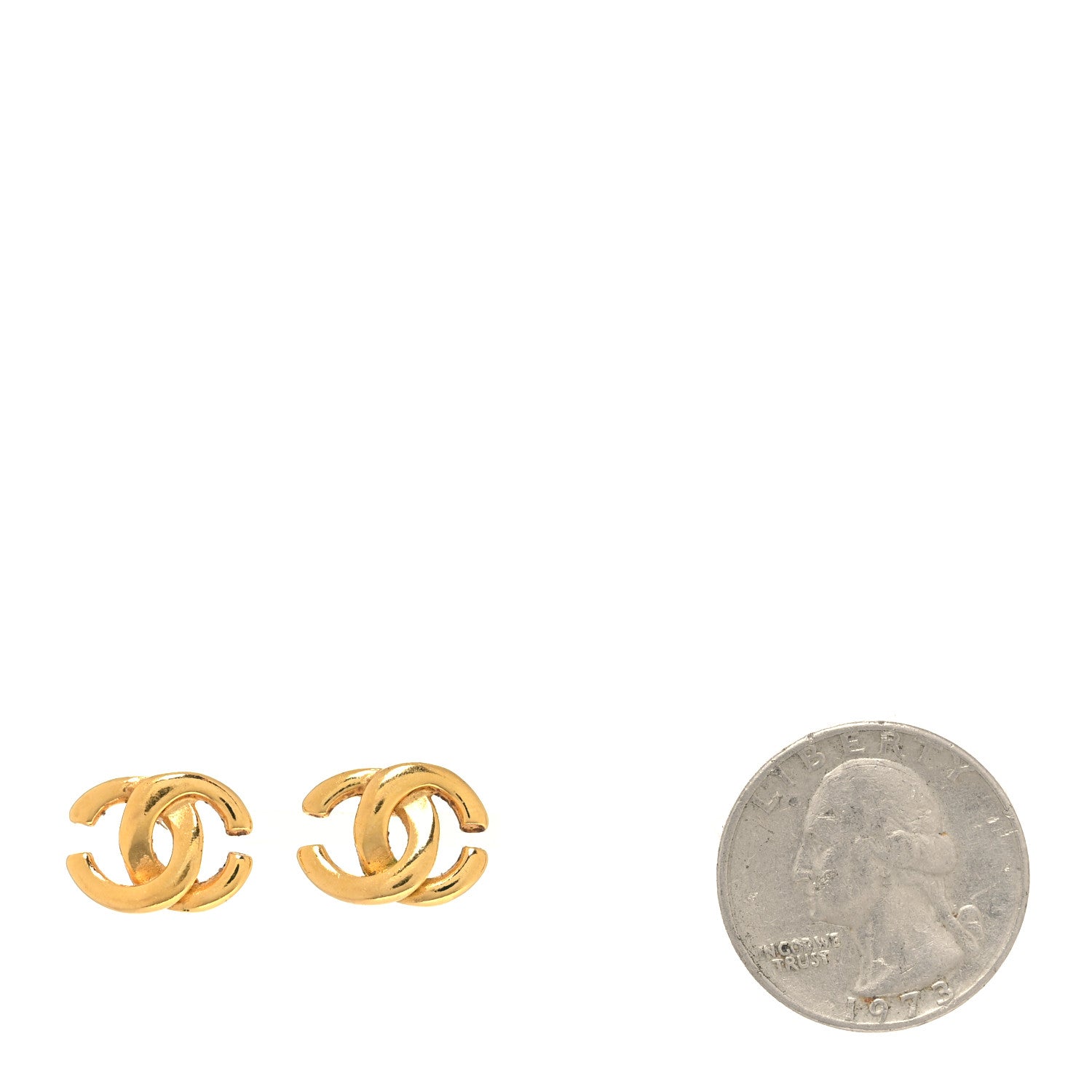 Chanel Metal CC Earrings Gold 2 of 5