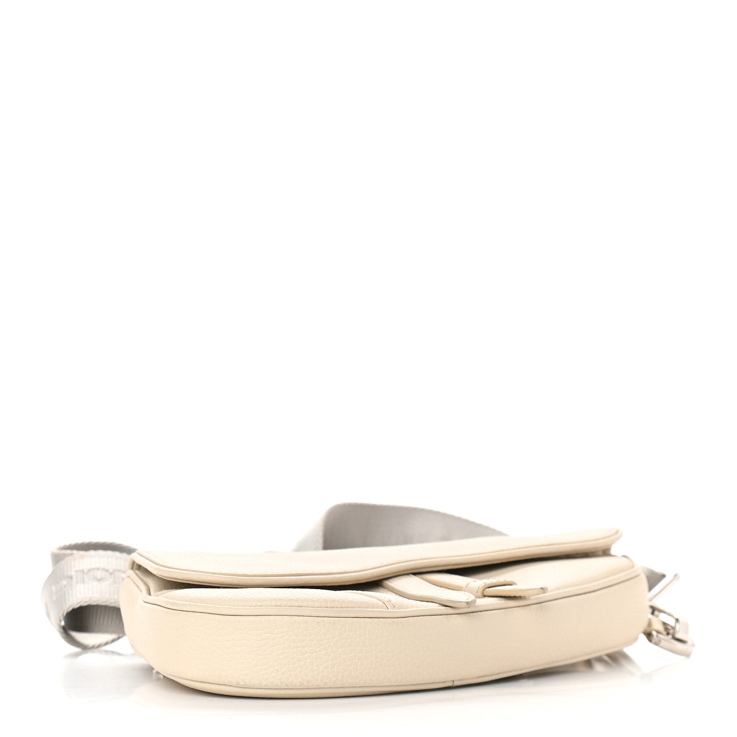 Grained Calfskin Mens Mini Saddle Bag Latte