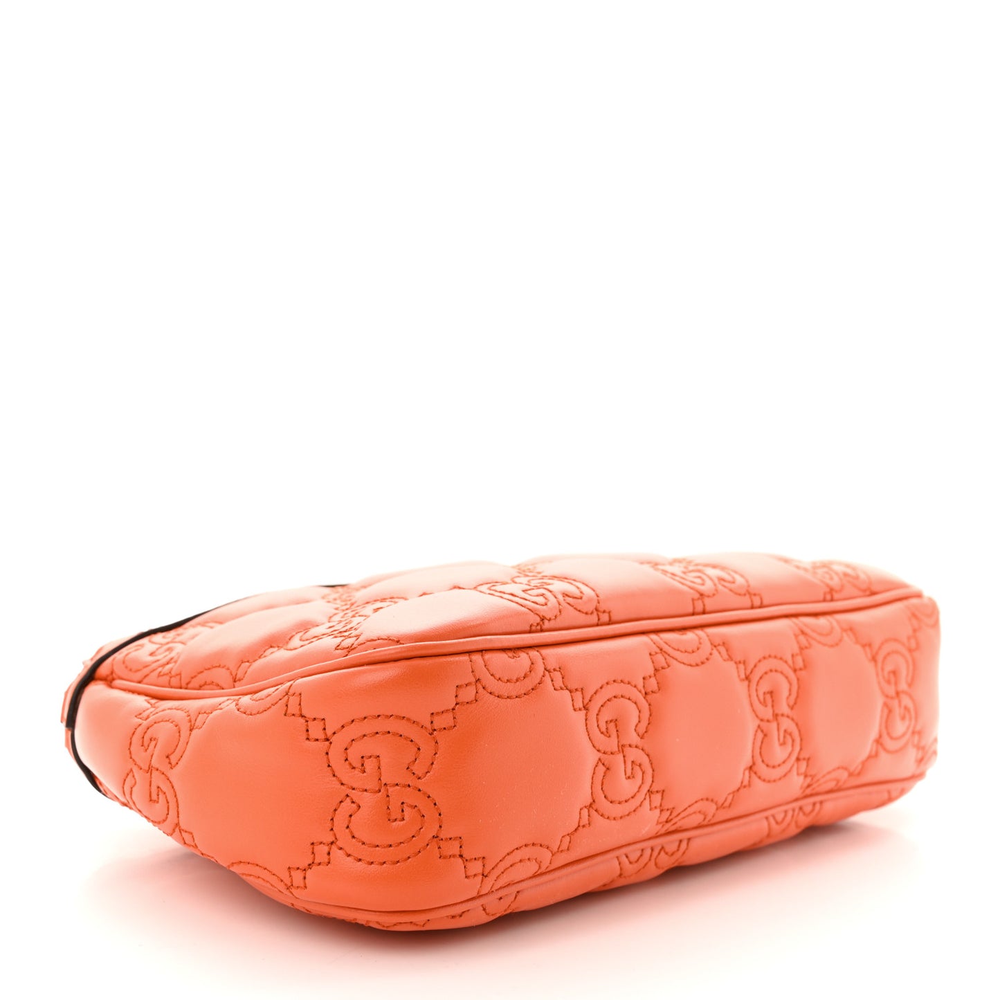 Calfskin GG Matelasse Chain Handbag Deep Orange Natural