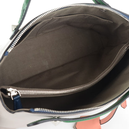 Fendi Vitello Dolce 4 Color Medium By The Way Boston Bag Grigio Polvere Emerald Multicolor 5 of 7