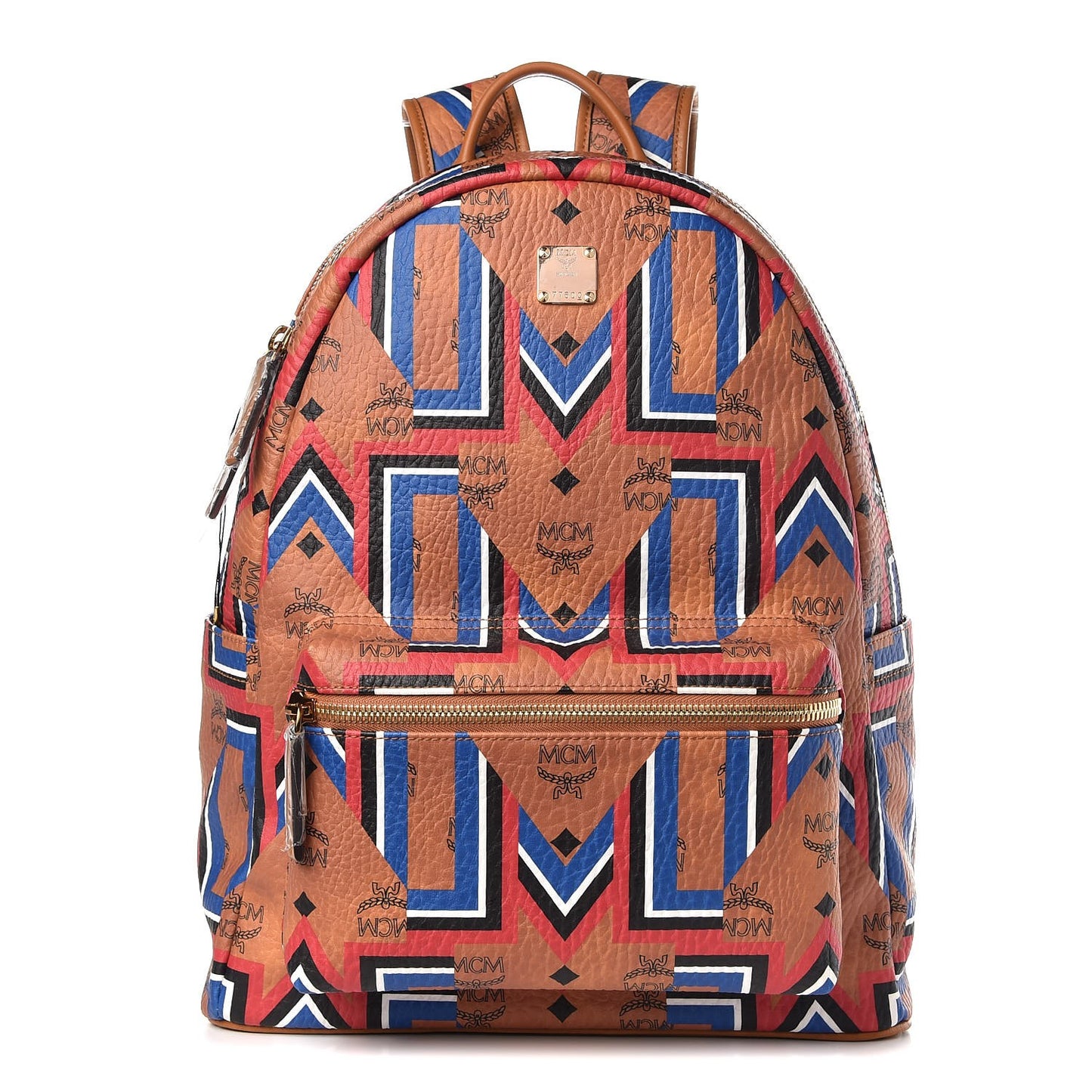 Visetos Gunta Striped Printed Medium Stark Backpack Cognac