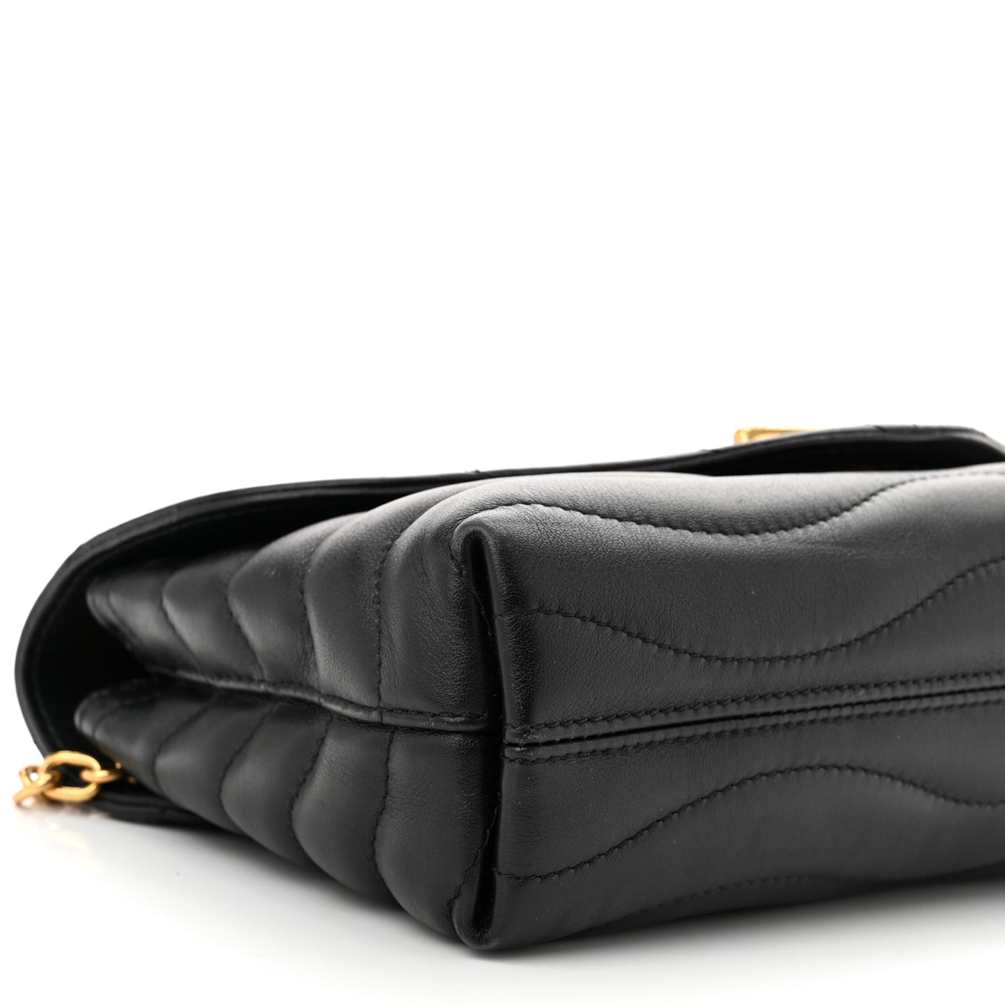 Calfskin New Wave Chain Bag MM NM Black