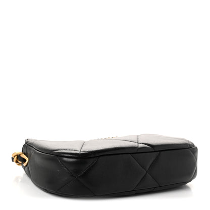 Chanel Lambskin Quilted Chanel 19 Hobo Clutch With Chain Black 4 of 10