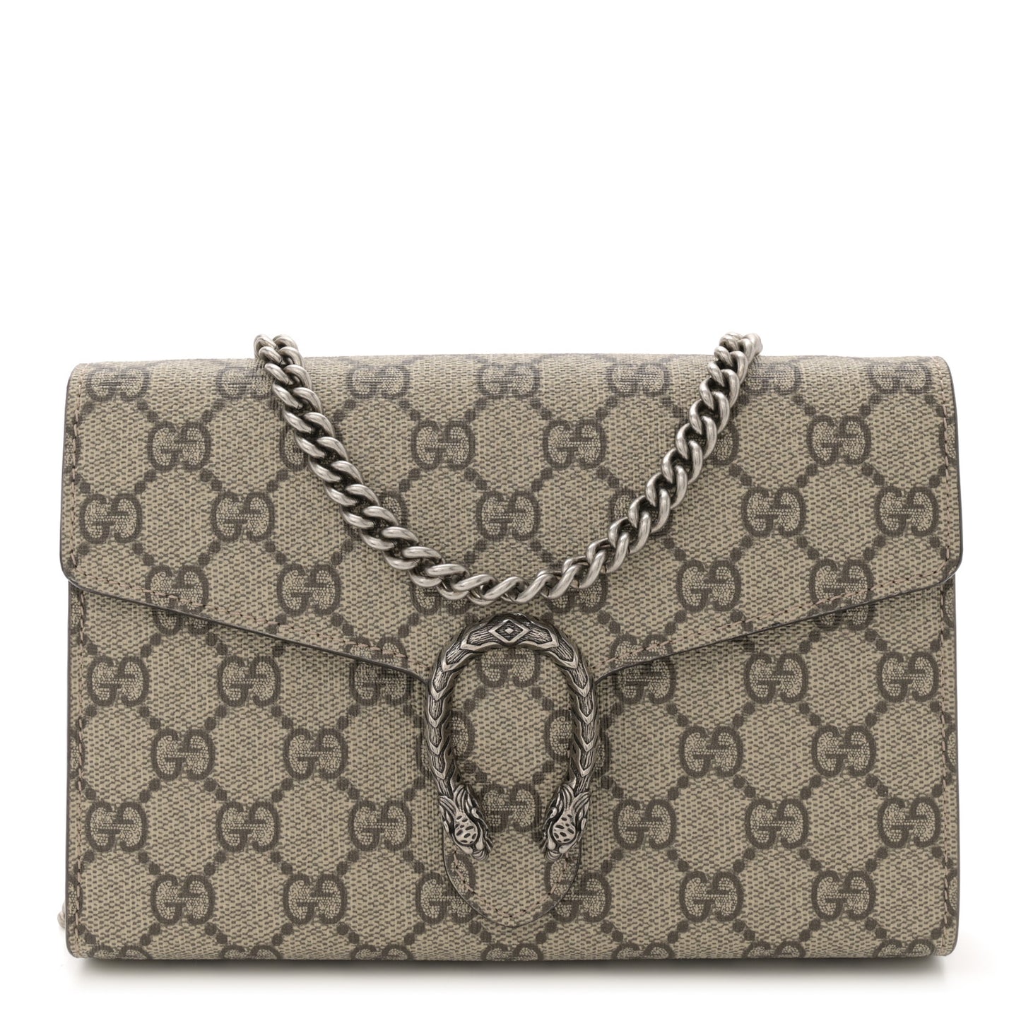 GG Supreme Monogram Mini Dionysus Chain Wallet Beige Taupe