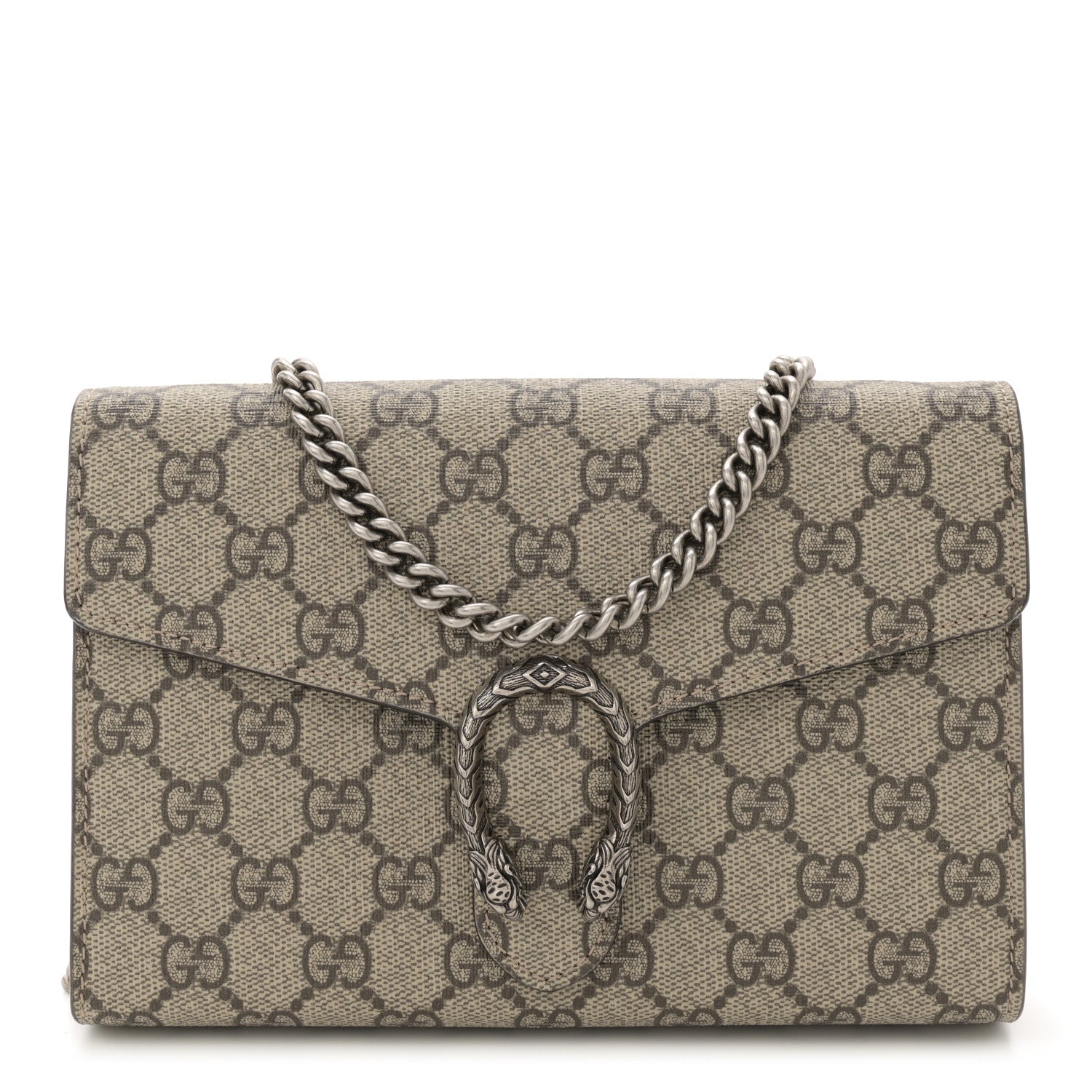 Gucci GG Supreme Monogram Mini Dionysus Chain Wallet Beige Taupe 1 of 13