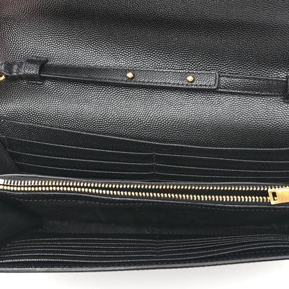 Saint Laurent Grain De Poudre Monogram Chain Wallet Black 4 of 8