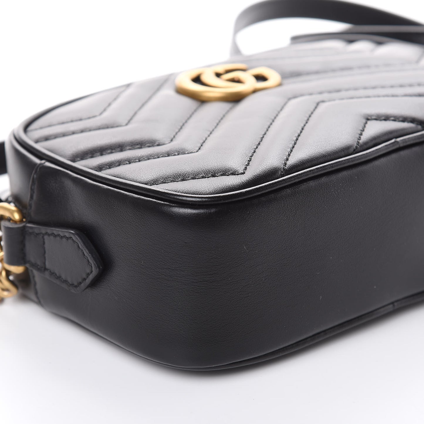 Calfskin Matelasse Mini GG Marmont Chain Shoulder Bag Black