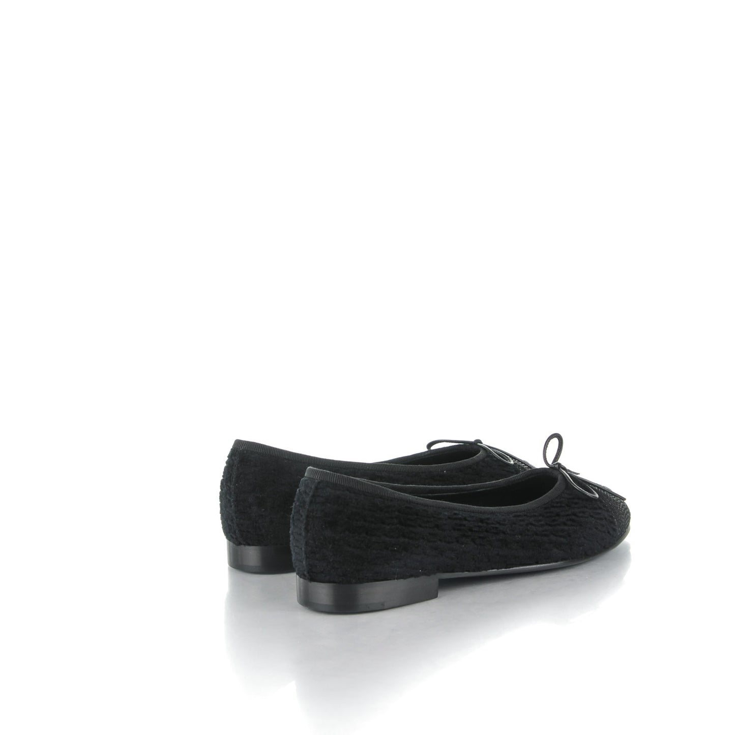 Tweed Caviar Cap Toe Ballerina Flats 35 Black