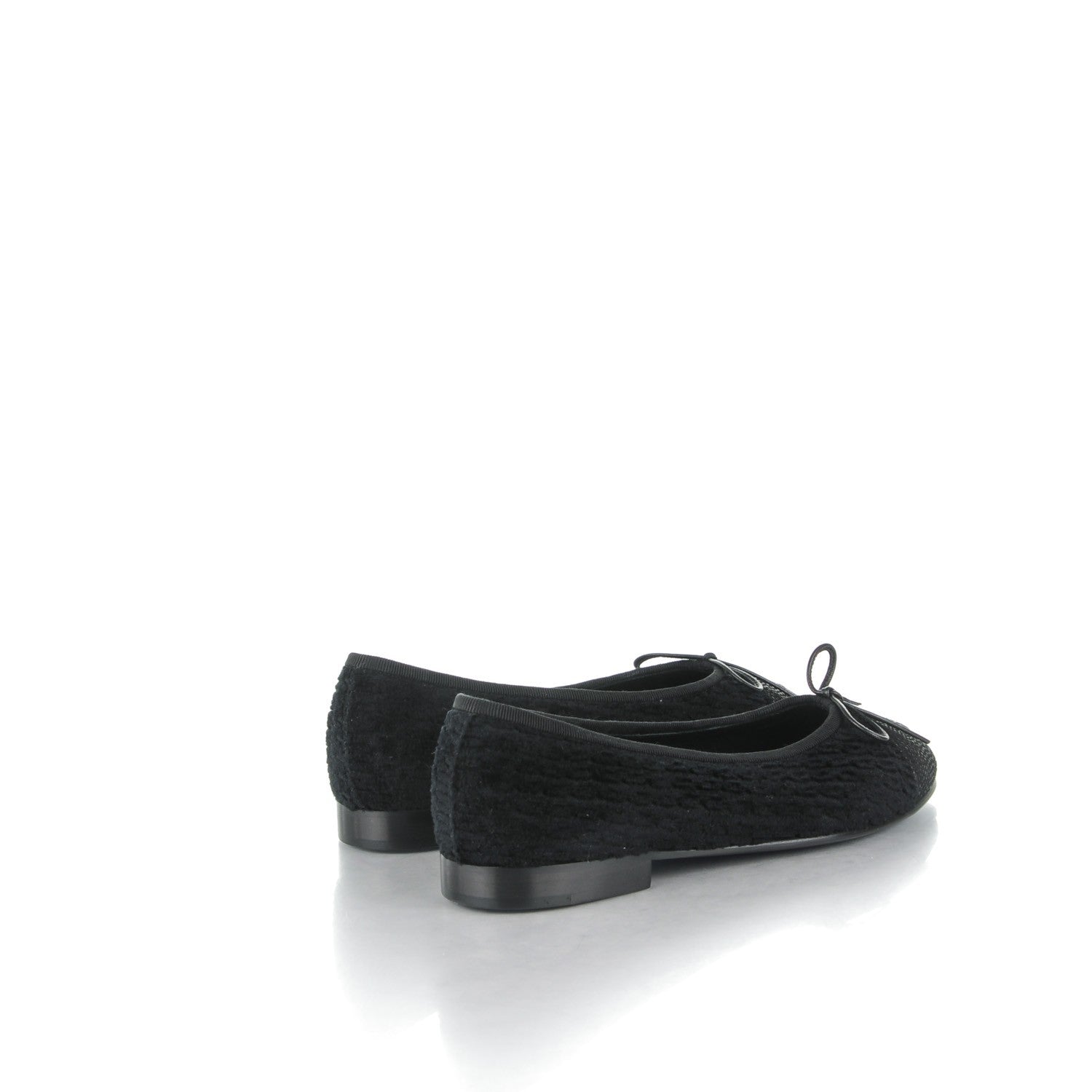 Chanel Tweed Caviar Cap Toe Ballerina Flats 35 Black 4 of 7