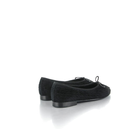 Chanel Tweed Caviar Cap Toe Ballerina Flats 35 Black 4 of 7