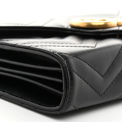 Gucci Calfskin Matelasse GG Marmont Chain Wallet Black 9 of 10