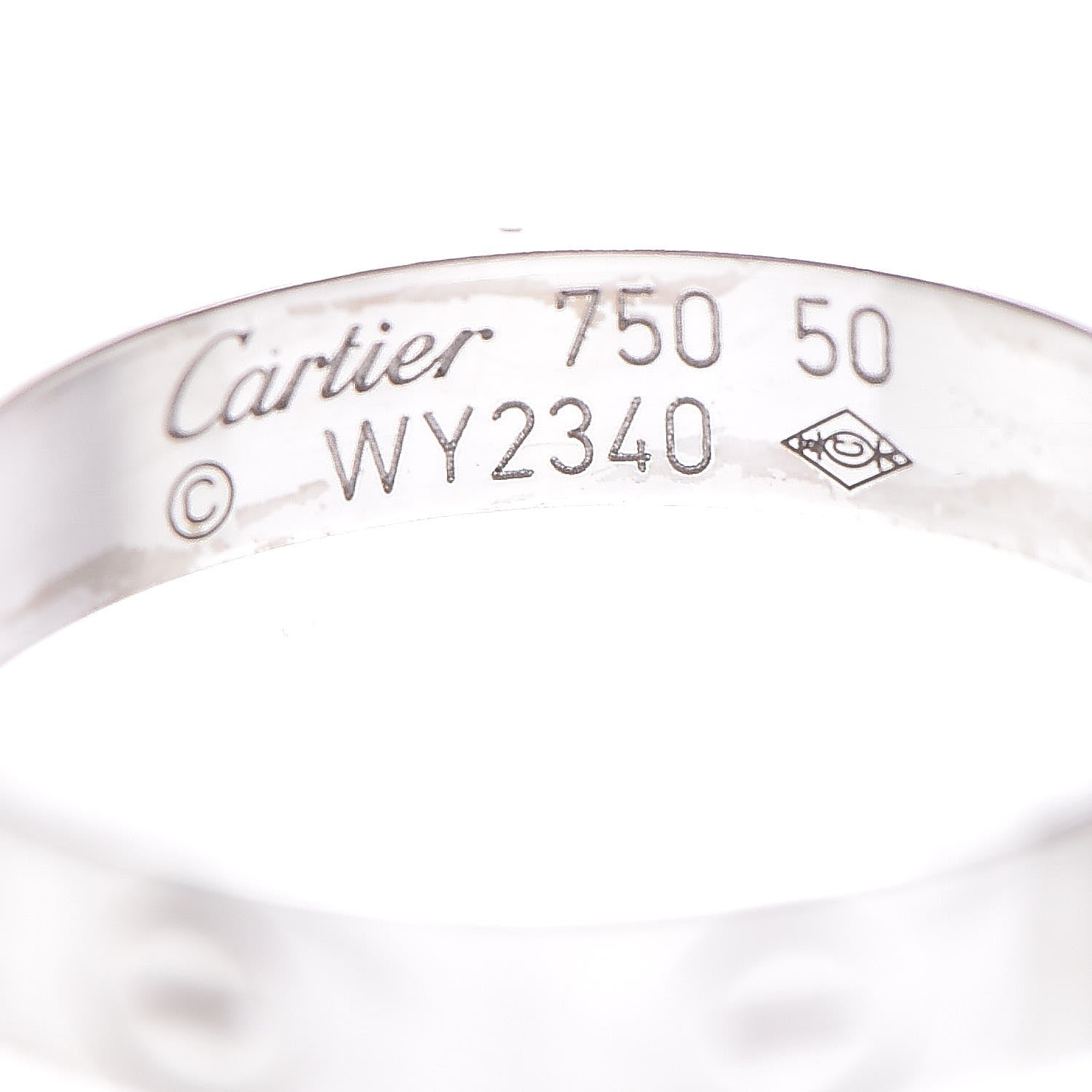 Cartier 18K White Gold 3.5mm LOVE Wedding Band Ring 50 5.25 4 of 5
