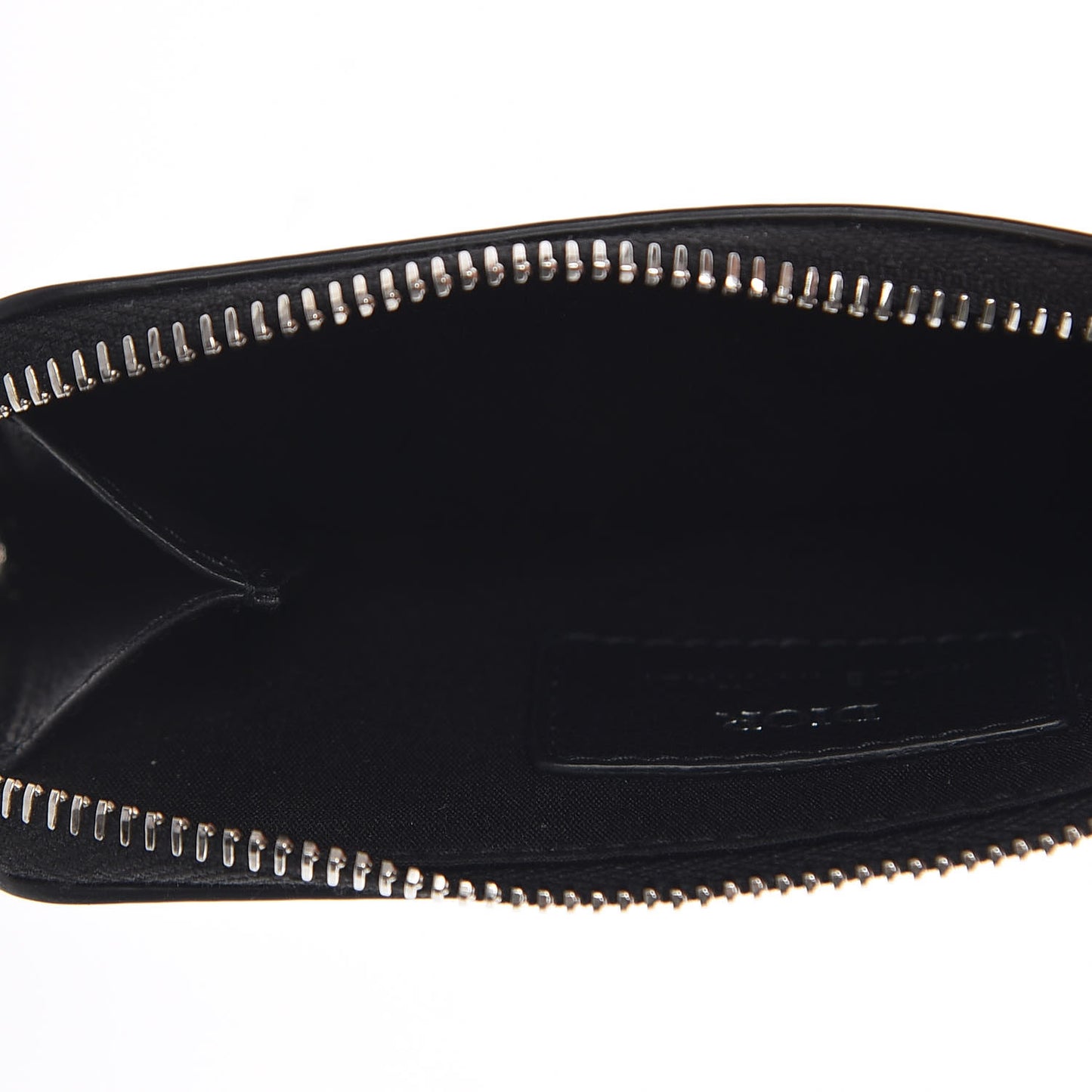 Calfskin Infinite Zipped Card Holder Black