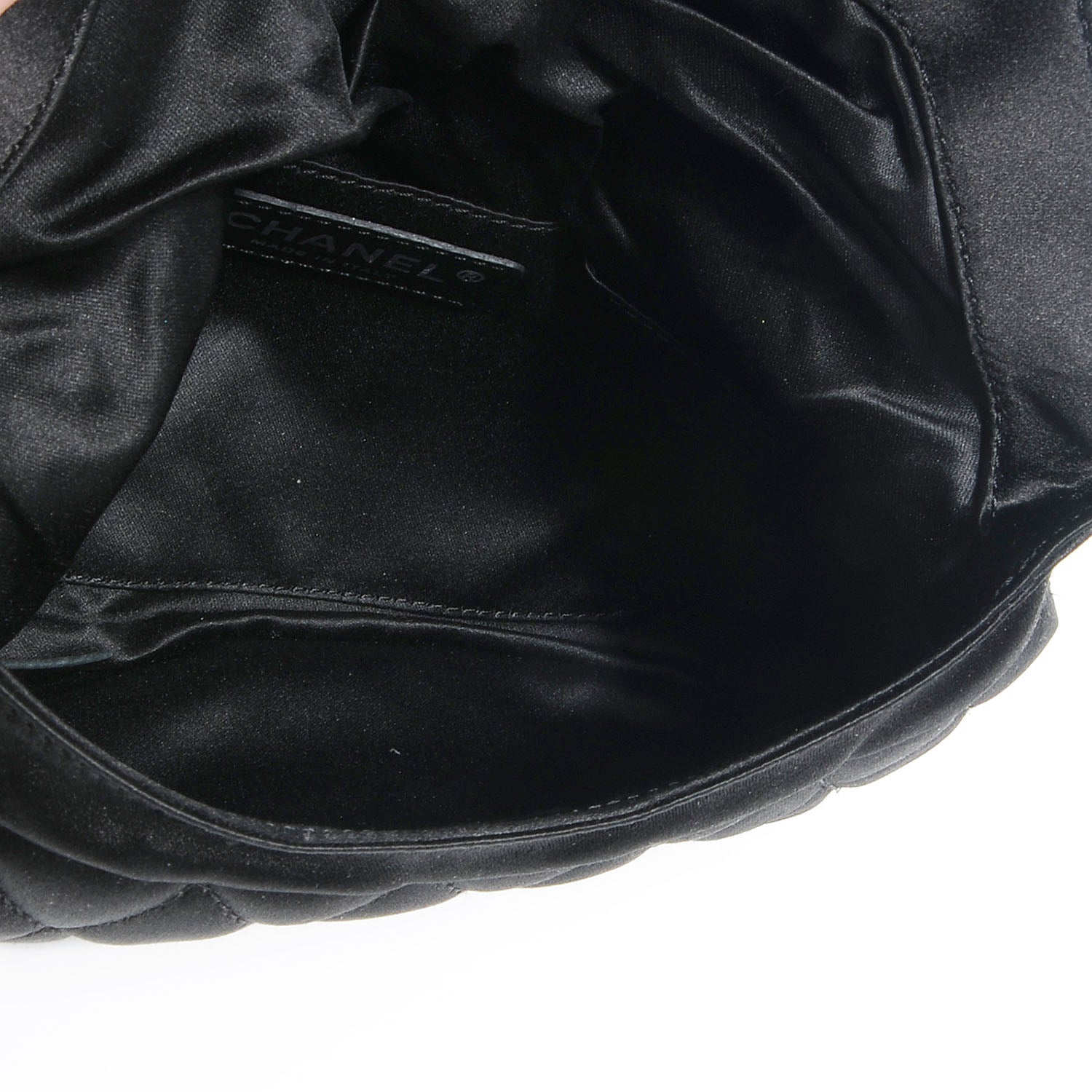 Chanel Satin Quilted Flap Clutch Black 5 of 7