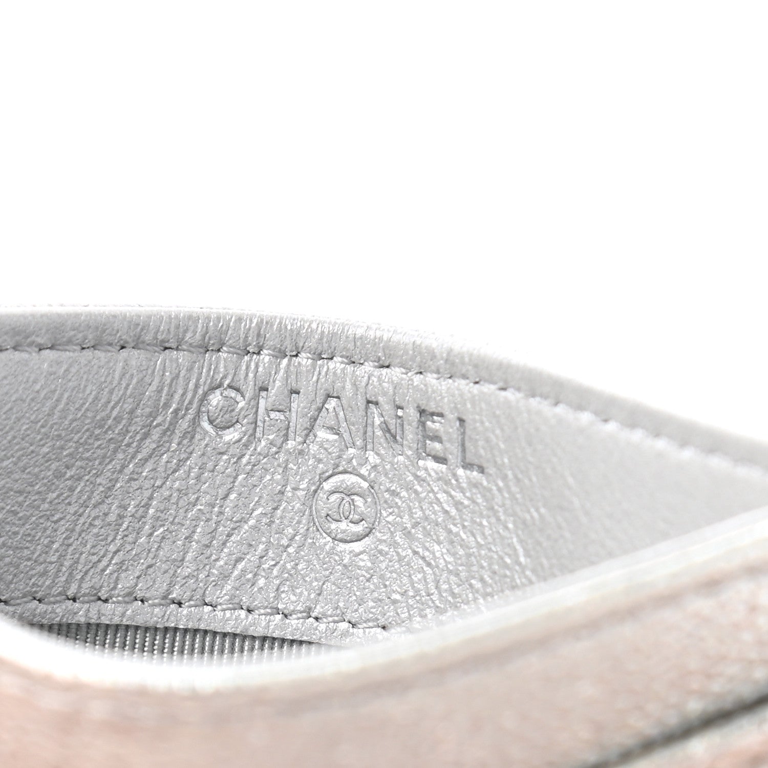 Chanel Glittered Metallic Caviar Quilted Card Holder Silver 7 of 8