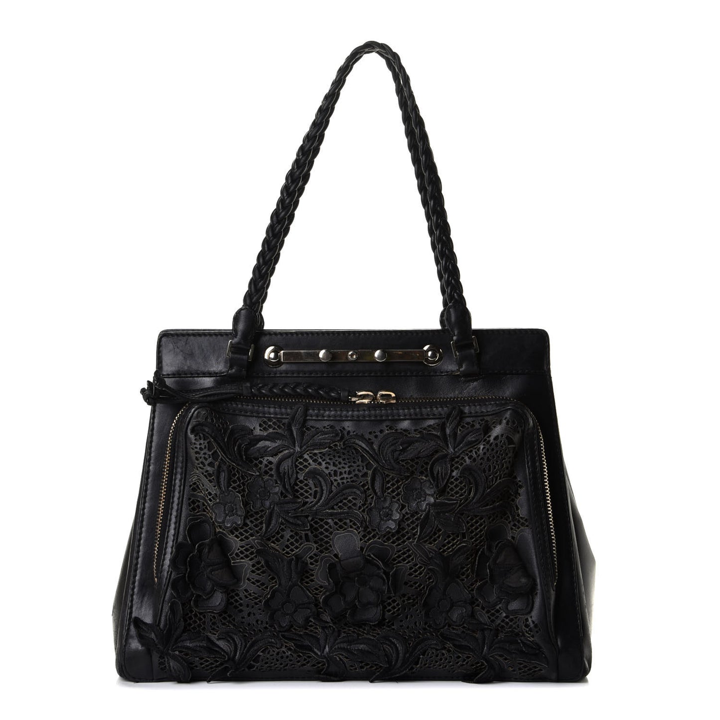 Vitello Lace Demetra Satchel Black