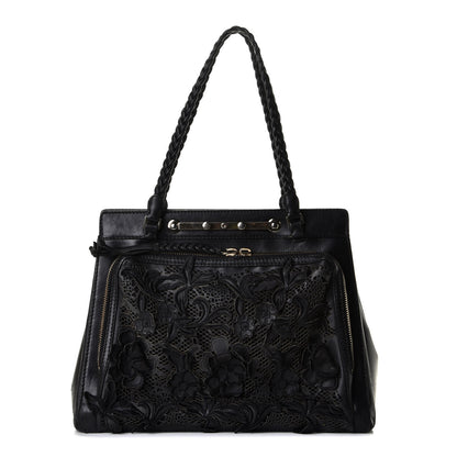 Valentino Garavani Vitello Lace Demetra Satchel Black 1 of 11