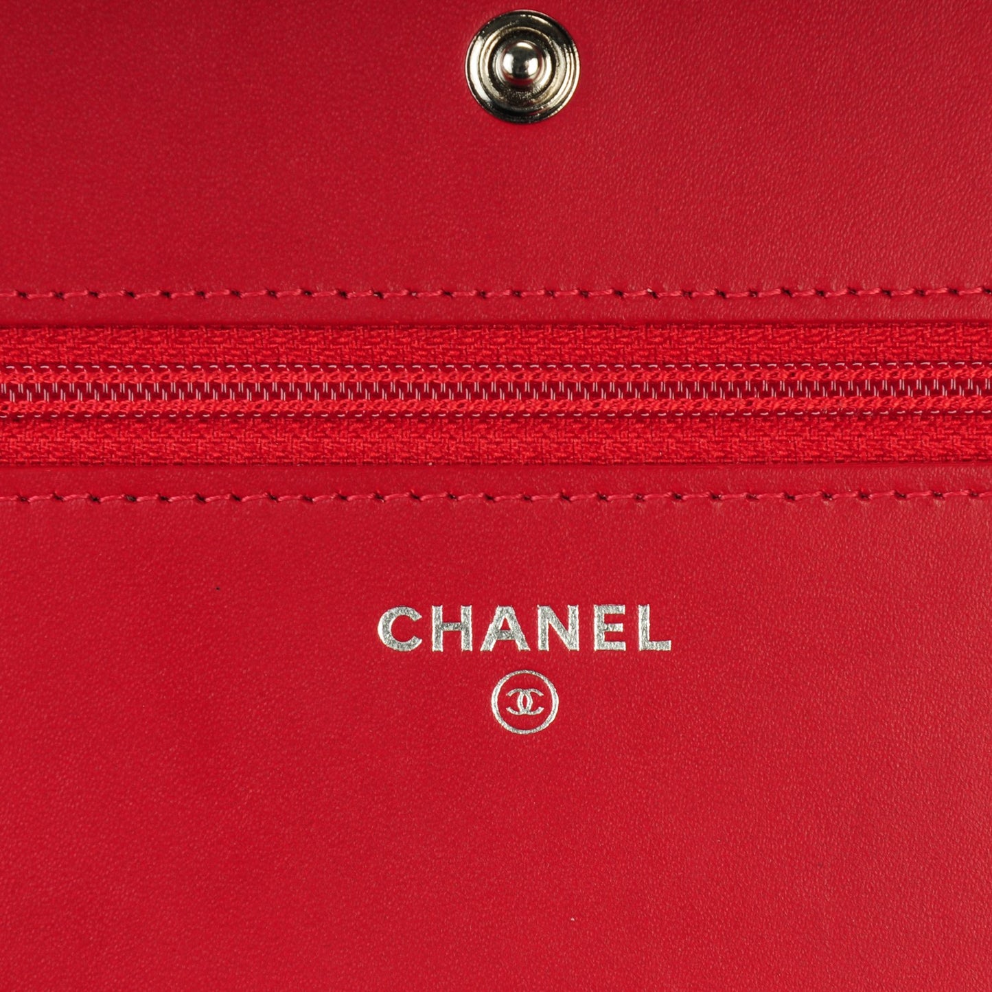 Lambskin Quilted Coco Boy Wallet On Chain WOC Red