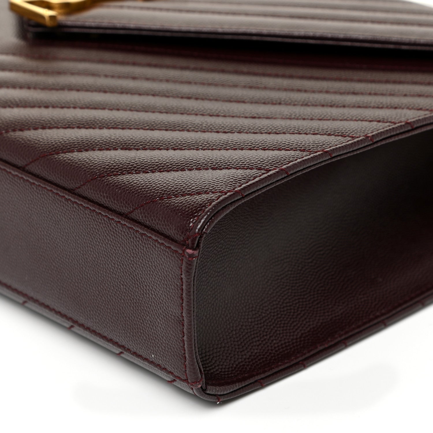 Saint Laurent Grain De Poudre Matelasse Chevron Large Monogram Satchel Amaranto 8 of 8