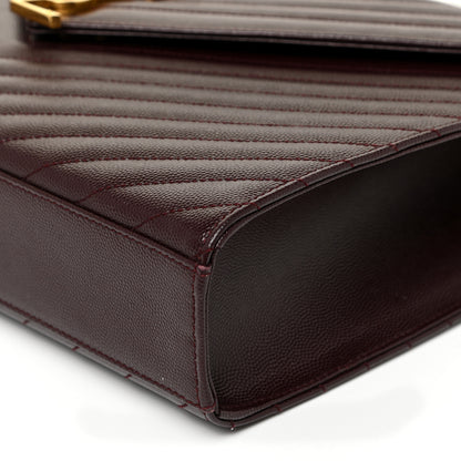 Saint Laurent Grain De Poudre Matelasse Chevron Large Monogram Satchel Amaranto 8 of 8