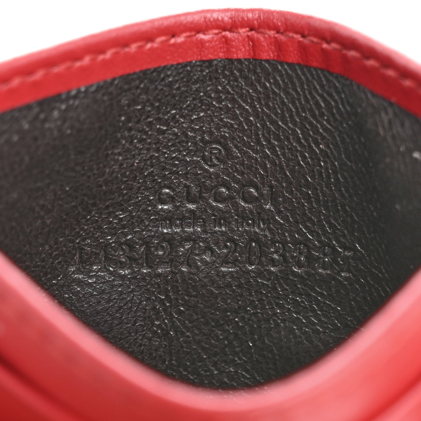 Calfskin Matelasse GG Marmont Card Holder Hibiscus Red