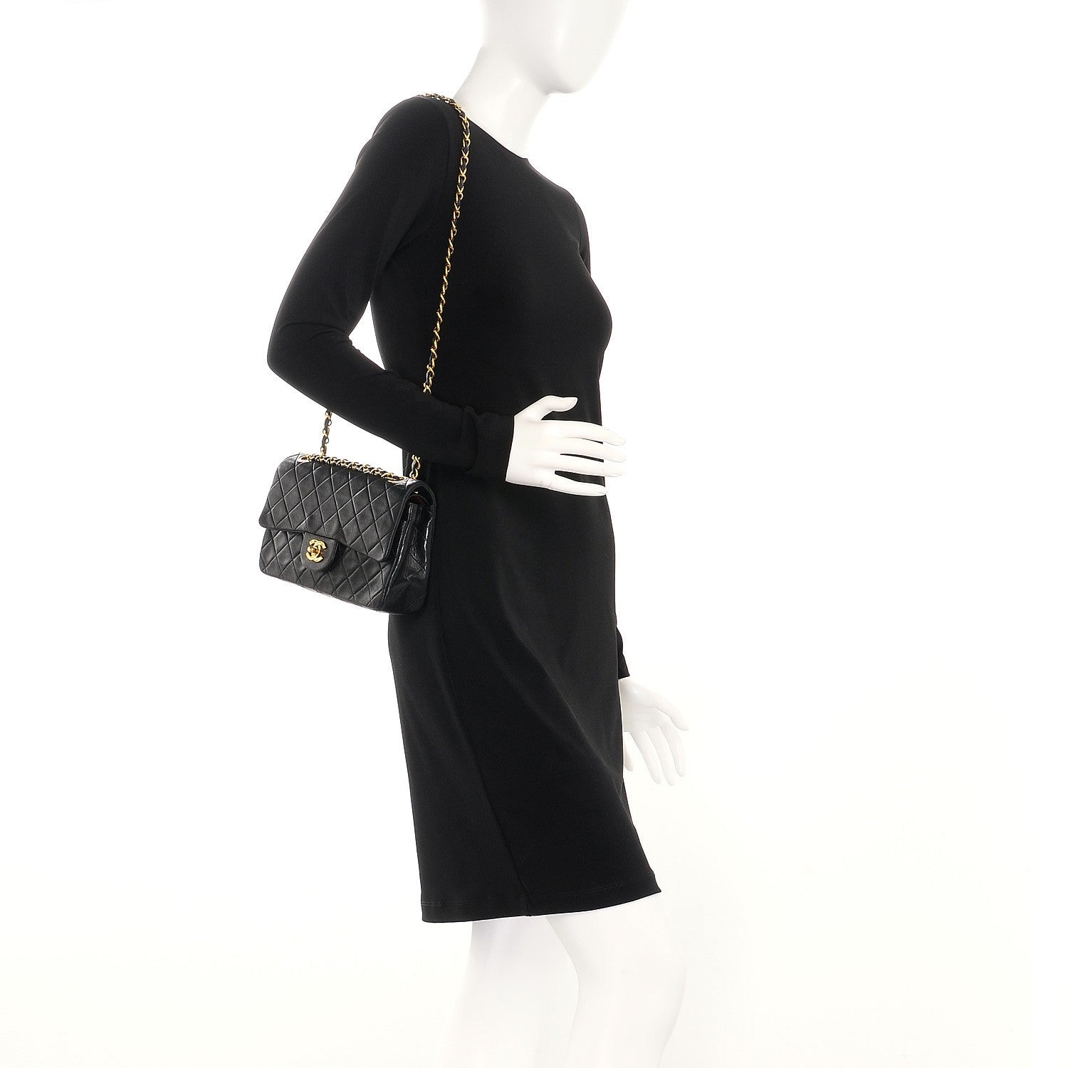 Chanel Lambskin Quilted Small Double Flap Black 2 of 8