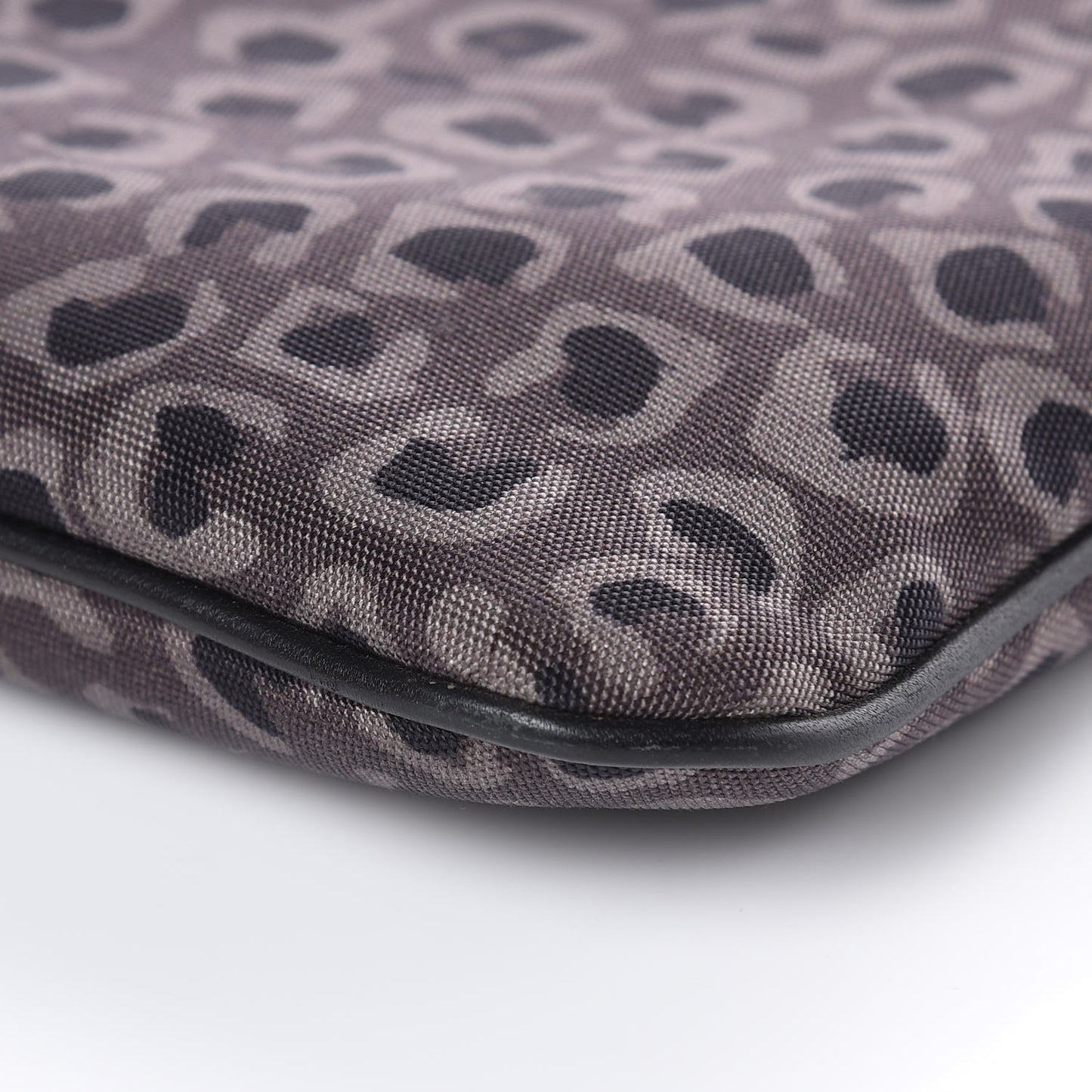 Canvas Leopard Print Clutch Grey