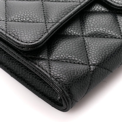Chanel Caviar Quilted Large Gusset Flap Wallet Black 10 of 11