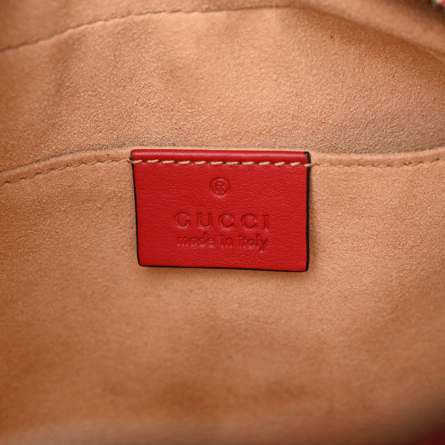 Gucci Calfskin Matelasse Small GG Marmont Chain Shoulder Bag Hibiscus Red 6 of 11