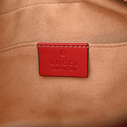 Gucci Calfskin Matelasse Small GG Marmont Chain Shoulder Bag Hibiscus Red 6 of 11