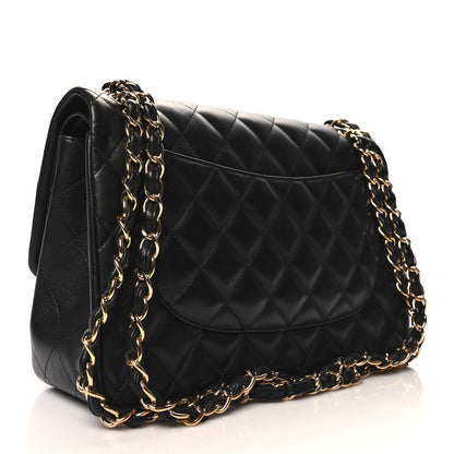 Chanel Lambskin Quilted Jumbo Double Flap Black 3 of 12