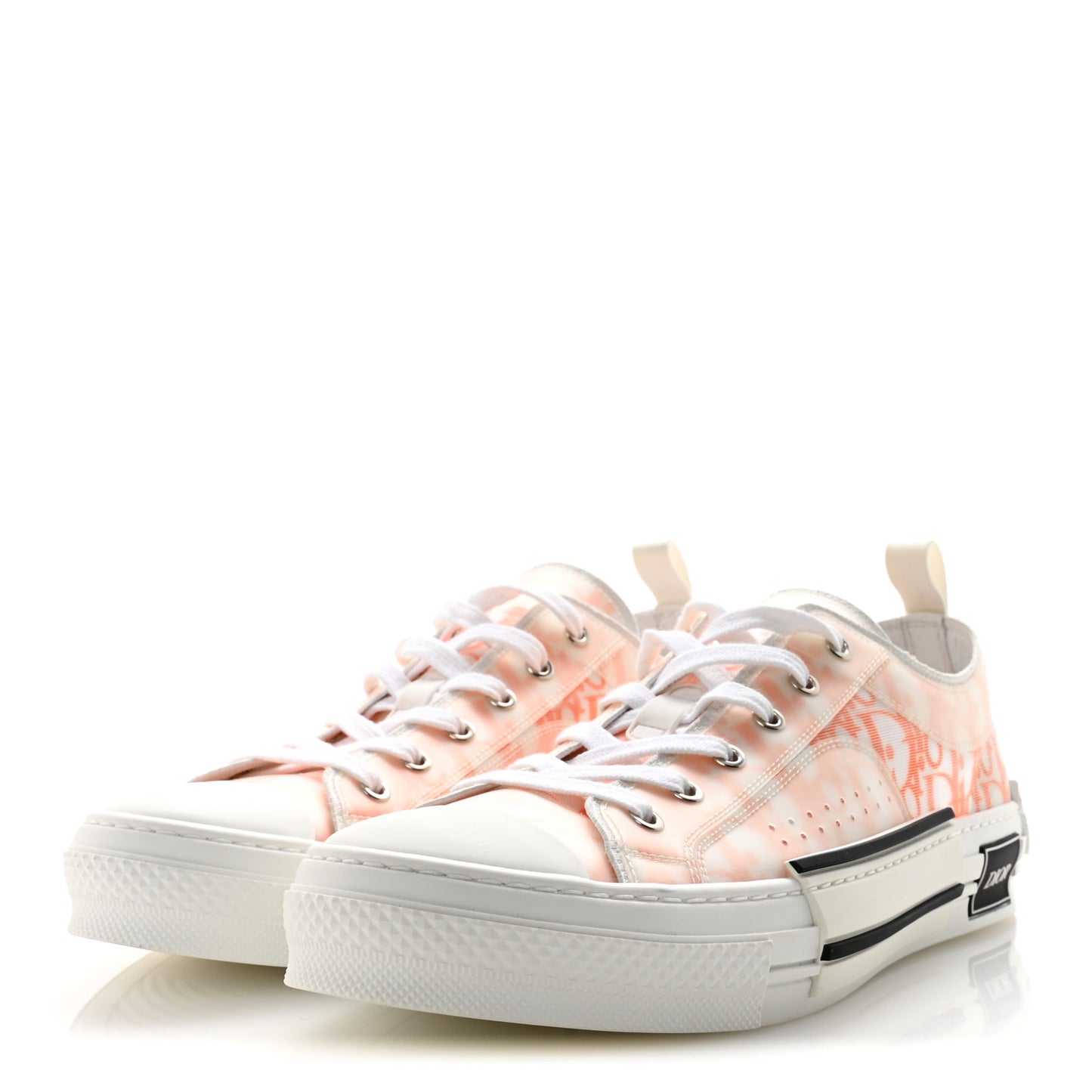 Technical Canvas Oblique Mens B23 Low Top Sneakers 44 White Orange