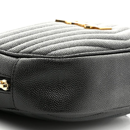Saint Laurent Grain De Poudre Matelasse Monogram Mini Lou Camera Bag Black 9 of 10
