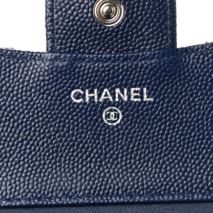 Chanel Caviar Quilted Compact Flap Wallet Navy 5 of 10