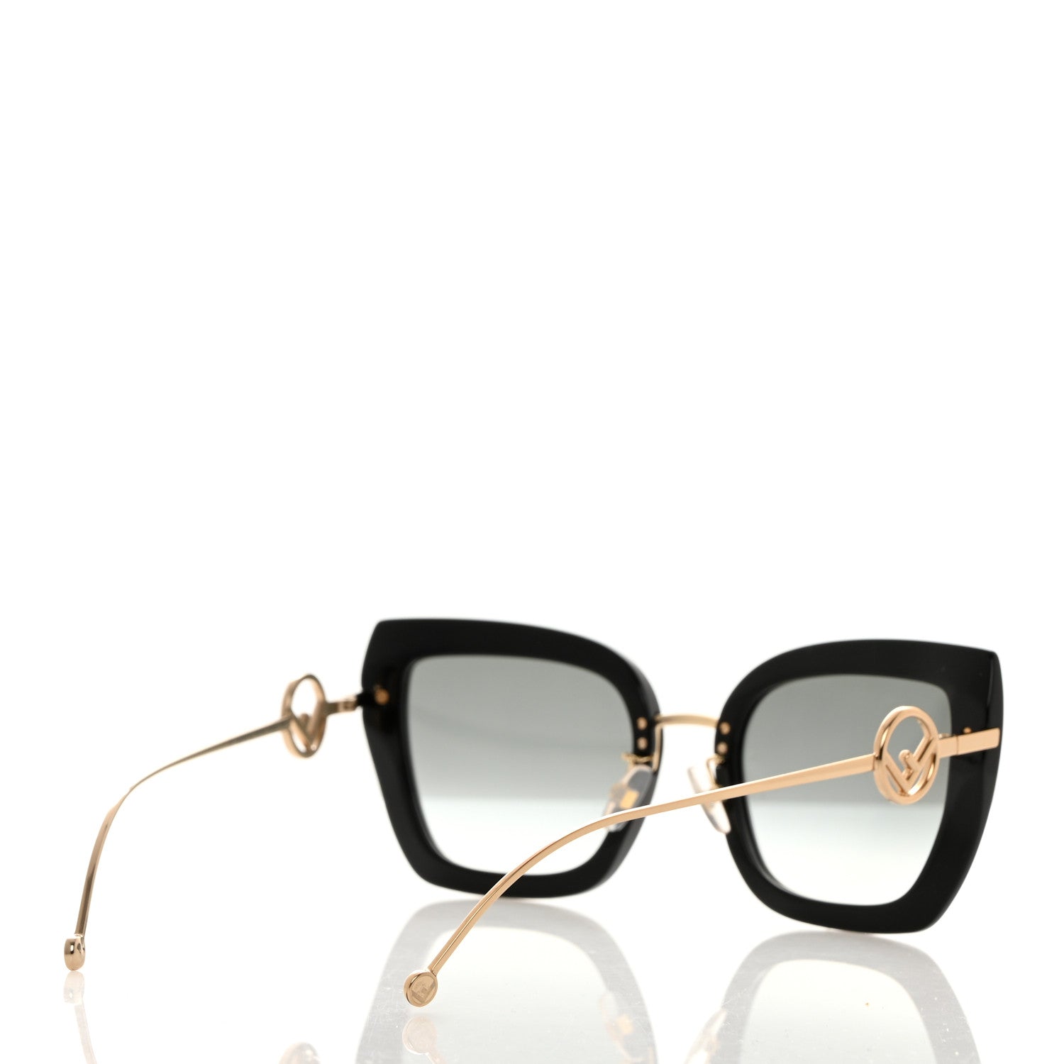 Fendi Acetate Metal F is Fendi Square Cat Eye Sunglasses FF 0424/F/S Black 4 of 7