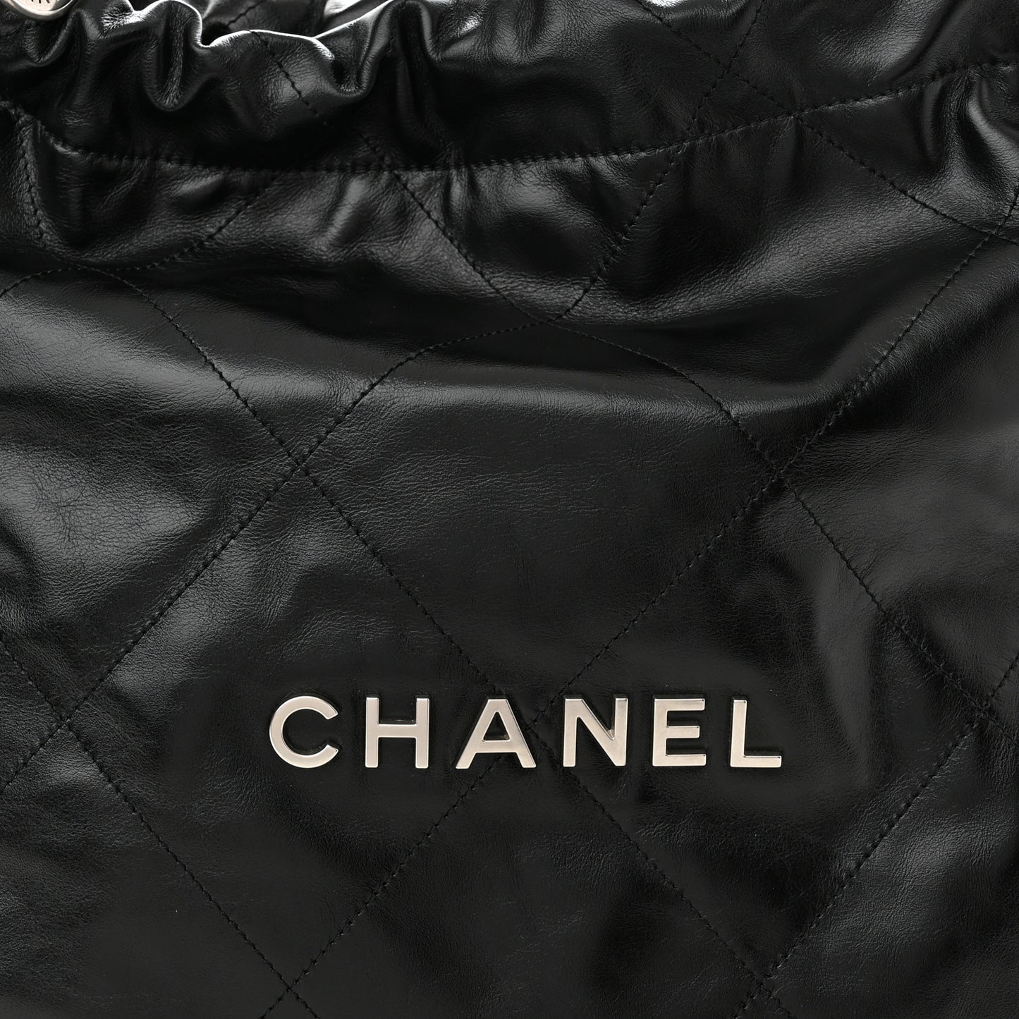 Shiny Calfskin Quilted Chanel 22 Black