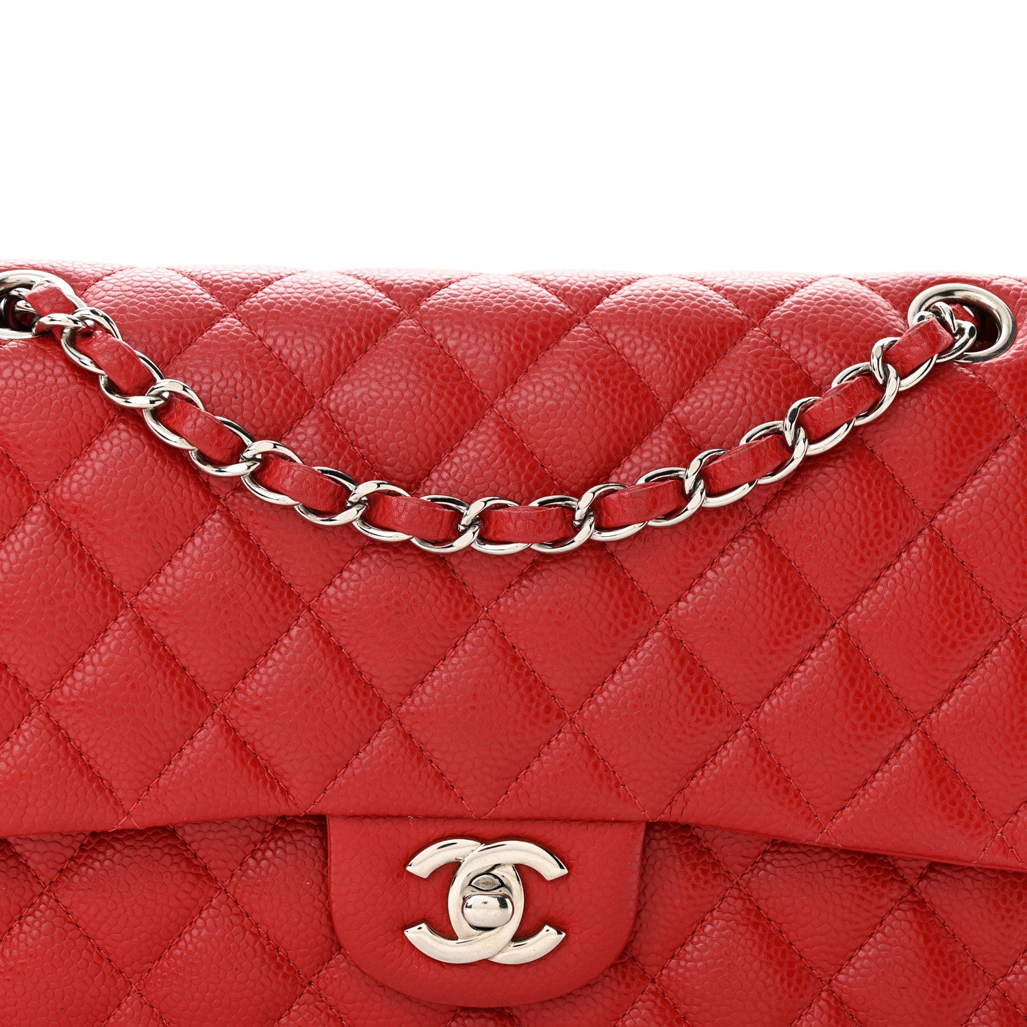 Chanel Caviar Quilted Medium Double Flap Red 8 of 11