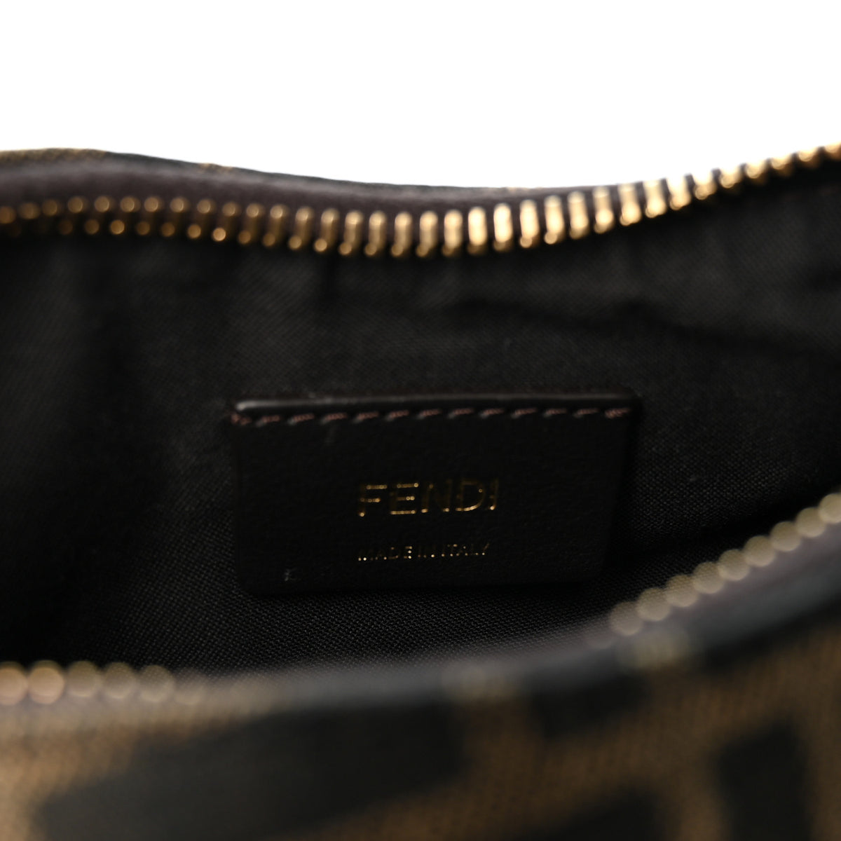 Fendi Fabric Jacquard Vitello Grace FF 1974 Mini Fendigraphy Hobo Bag Tobacco Moro Ebano 5 of 9
