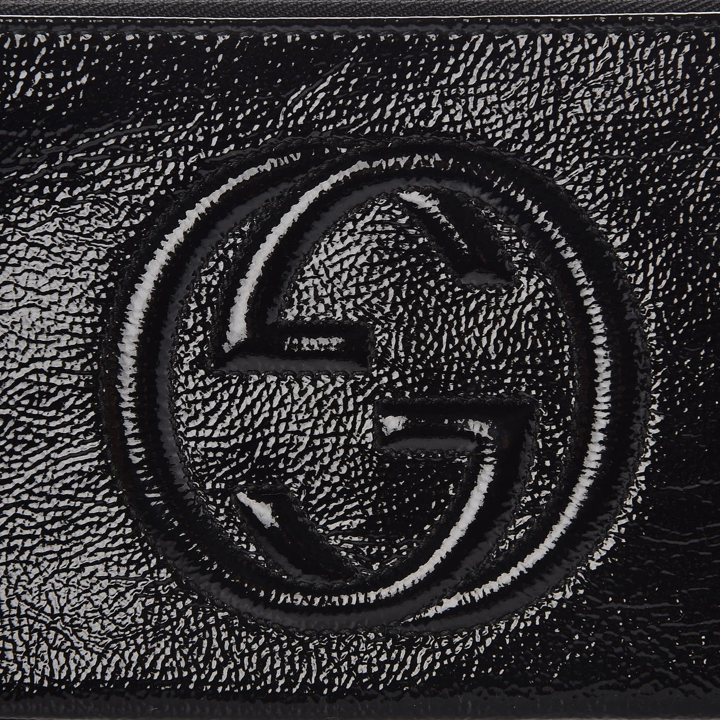 Soft Patent Soho Wristlet Black