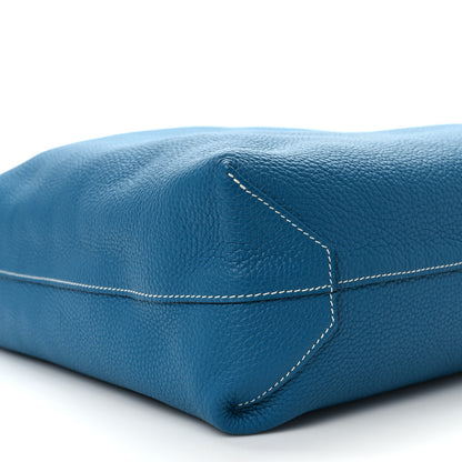 Hermes Taurillon Clemence Double Sens 36 Reversible Tote Deep Bleu Vert Bosphere 12 of 17