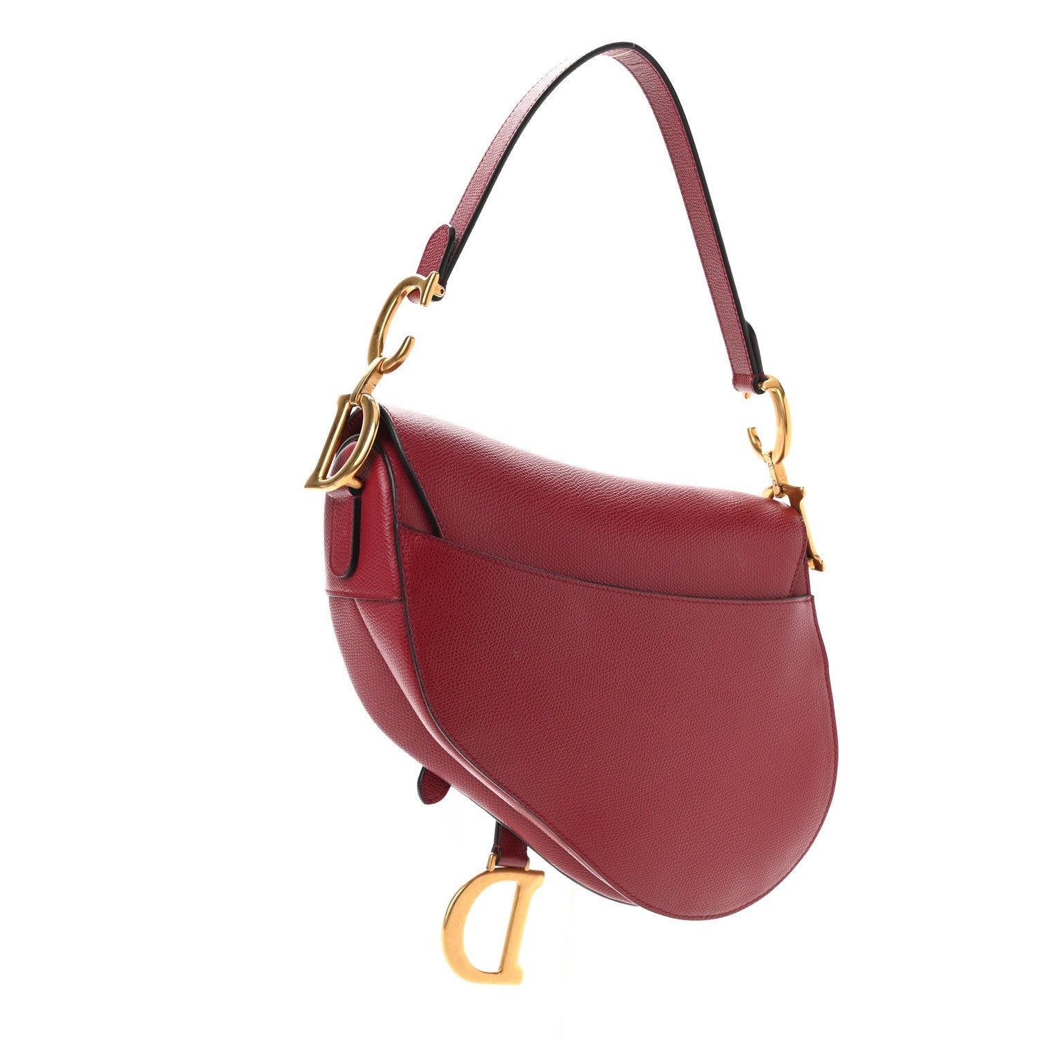 Christian Dior Grained Calfskin Saddle Bag Red 3 of 8