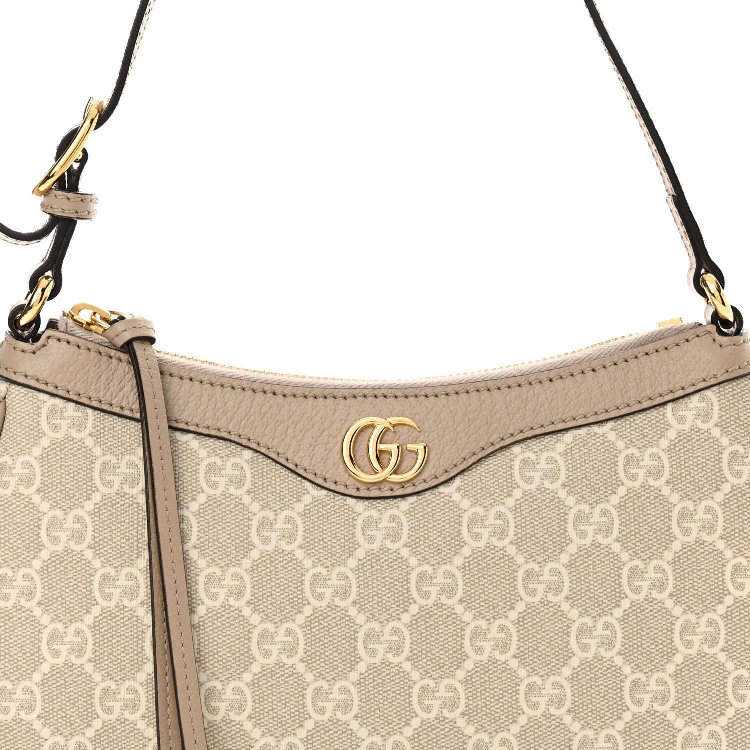 Gucci GG Supreme Monogram Textured Dollar Calfskin Small Ophidia Hobo Beige Mystic White Oatmeal 8 of 12