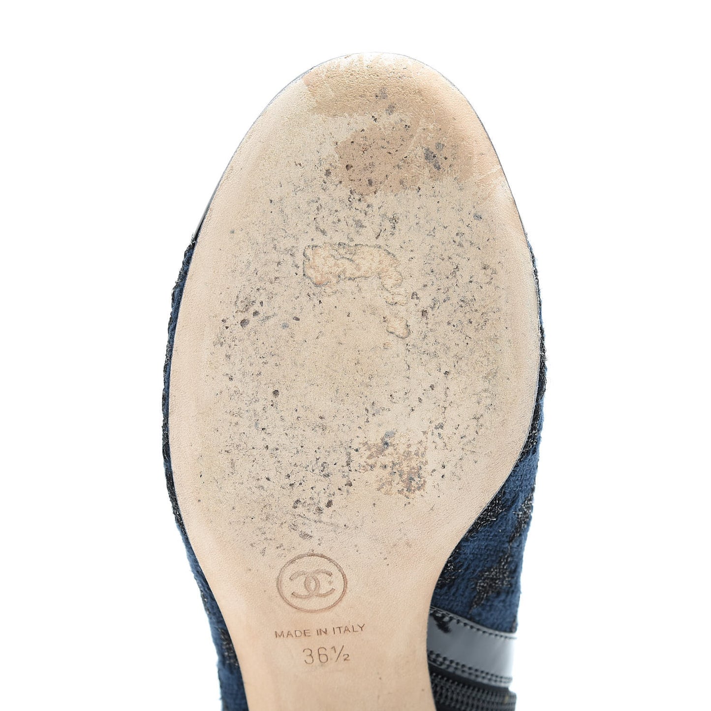 Tweed Cap Toe CC Short Boots 36.5 Navy Black