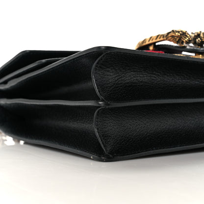 Gucci Calfskin Web Floral Embroidered Medium Dionysus Shoulder Bag Black 10 of 18