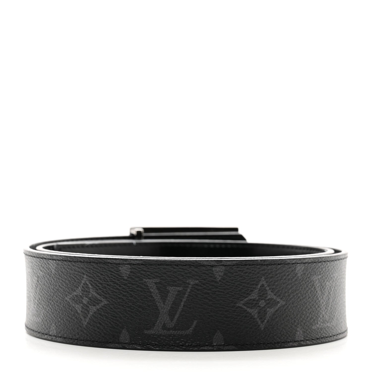Louis Vuitton Calfskin Monogram Eclipse LV Montana Belt 2 of 5